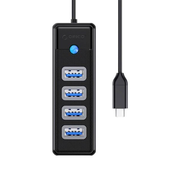 Orico Hub adapter USB-C 4x USB 3.0, 5 Gbps, 0,15m (fekete)