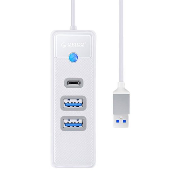 Orico Hub adapter USB 2x USB 3.0 + USB-C, 5 Gbps, 0,15m (fehér)