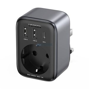 Utazási adapter EU-ből brit csatlakozóra UGREEN CD314 2xUSB-A, 1xUSB-C