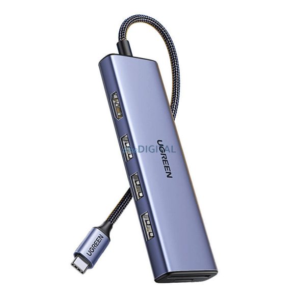 Adapter HUB UGREEN CM511 USB-C HDMI-re, 3x USB-A 3.0, SD/TF