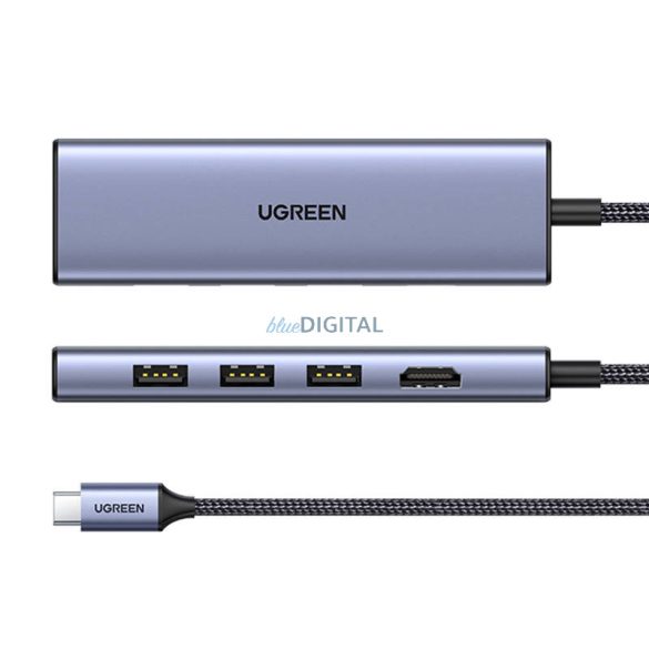 Adapter HUB UGREEN CM511 USB-C HDMI-re, 3x USB-A 3.0, SD/TF