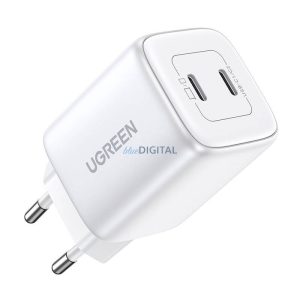 UGREEN Nexode 45W hálózati töltő, 2x USB-C, PD3.0, QC4.0, GaN (fehér)