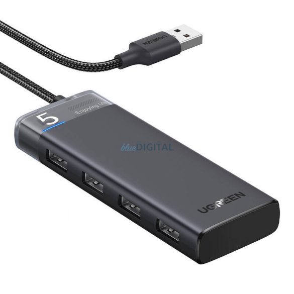 Adapter, hub USB-A 4x USB-A UGREEN CM653 (szürke)