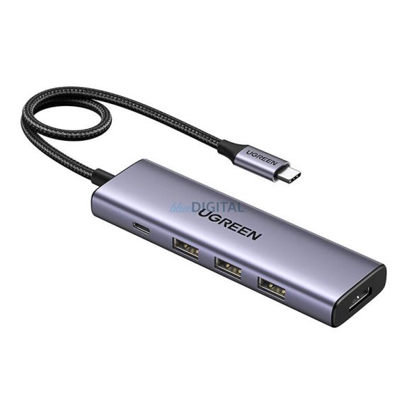 Ugreen Revodok CM511 dokkoló USB-C - 3x USB, HDMI, USB-C, HDMI 4K 30Hz, PD 100W (szürke)