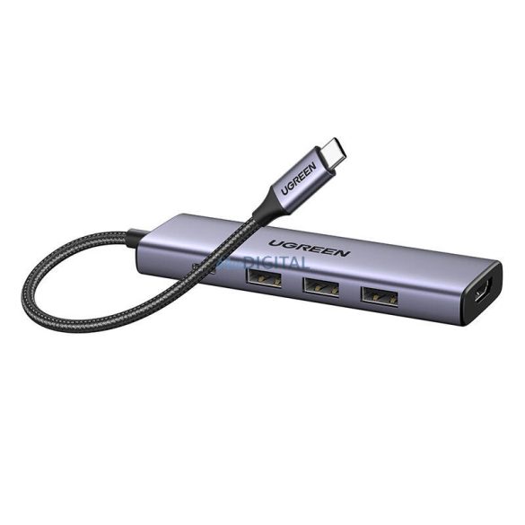 Ugreen Revodok CM511 dokkoló USB-C - 3x USB, HDMI, USB-C, HDMI 4K 30Hz, PD 100W (szürke)