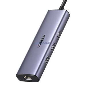 UGREEN 6in1 USB-C multifunkciós adapter 3x USB A 3.0, HDMI, RJ45, PD átalakító