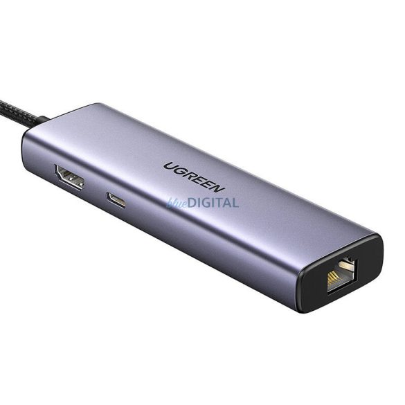 UGREEN 6in1 USB-C multifunkciós adapter 3x USB A 3.0, HDMI, RJ45, PD átalakító
