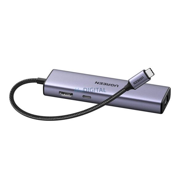 UGREEN 6in1 USB-C multifunkciós adapter 3x USB A 3.0, HDMI, RJ45, PD átalakító