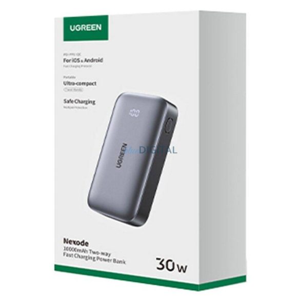 Ugreen Nexode PB502 powerbank 10000mAh USB + USB-C, 30W PD - fekete