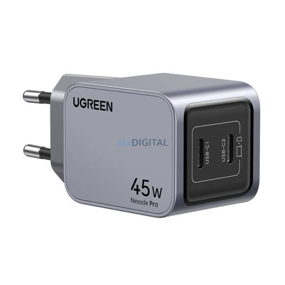 Ugreen Nexode Pro hálózati töltő 2xUSB-C csatlakozással 45W - szürke