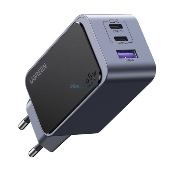 Ugreen Nexode Air hálózati töltő 1xUSB-A és 2xUSB-C csatlakozással 65W - szürke