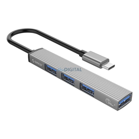 Orico USB hub USB-A - 1xUSB-A 3.0 + 3xUSB-A 2.0 - szürke