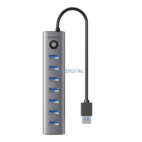 Orico CL7U USB hub USB-C - 7xUSB-A 3.0 - szürke