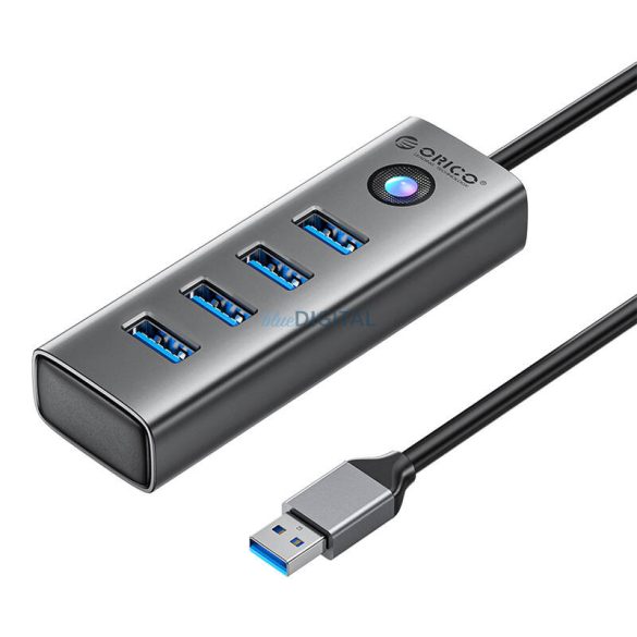 Orico PDD4U USB hub USB-A - 4xUSB-A 3.0 - szürke