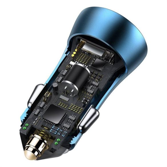 Baseus Golden Contactor Pro autós töltő, USB + USB-C, QC4.0 +, PD, SCP, 40 W (kék)