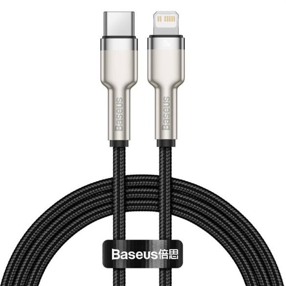 USB-C kábel a Lightning Baseus Cafule-hez, PD, 20 W, 1 m (fekete)