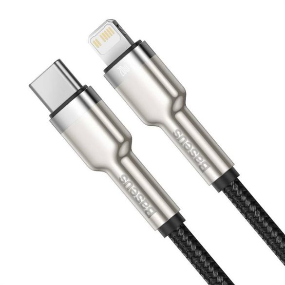 USB-C kábel a Lightning Baseus Cafule-hez, PD, 20 W, 1 m (fekete)