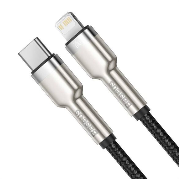 USB-C kábel a Lightning Baseus Cafule-hez, PD, 20 W, 2 m (fekete)