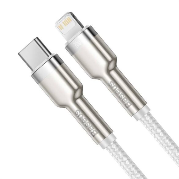 USB-C kábel a Lightning Baseus Cafule-hez, PD, 20 W, 2 m (fehér)