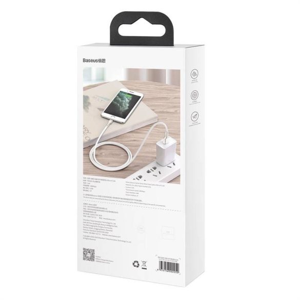 Baseus Cafule USB-A - Lightning kábel, 2,4A, 1 m (fehér)