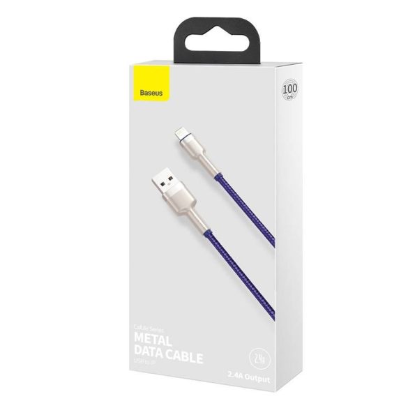 USB-kábel a Lightning Baseus Cafule-hez, 2,4A, 1 m (ibolya)