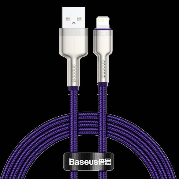 USB-kábel a Lightning Baseus Cafule-hez, 2,4A, 1 m (ibolya)