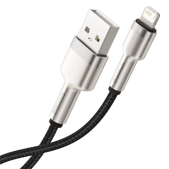 USB-kábel Lightning Baseus Cafule-hez, 2,4A, 2m (fekete)