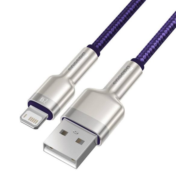 USB-kábel a Lightning Baseus Cafule-hez, 2,4A, 2m (ibolya)