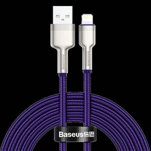 USB-kábel a Lightning Baseus Cafule-hez, 2,4A, 2m (ibolya)