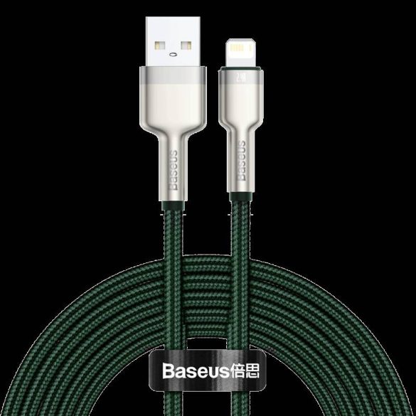 USB-kábel Lightning Baseus Cafule-hez, 2,4A, 2m (zöld)