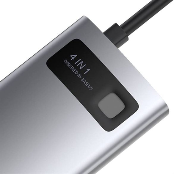 Baseus Metal Gleam sorozat 4 az 1-ben hub, USB-C - USB 3.0 + USB 2.0 + HDMI + USB-C PD