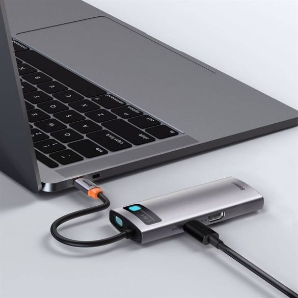 Baseus Metal Gleam Series 5 az 1-ben hub, USB-C - 3x USB 3.0 + HDMI + USB-C PD