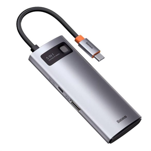 Baseus Metal Gleam Series 5 az 1-ben hub, USB-C - 3x USB 3.0 + HDMI + USB-C PD