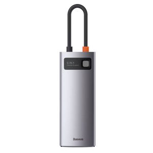 Baseus Metal Gleam sorozat 6 az 1-ben hub, USB-C - 3x USB 3.0 + HDMI + USB-C PD + Ethernet RJ45