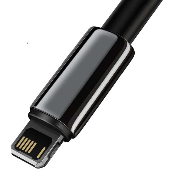 USB-kábel Lightning Baseus Tungsten Gold-hoz, 2,4A, 2m (fekete)