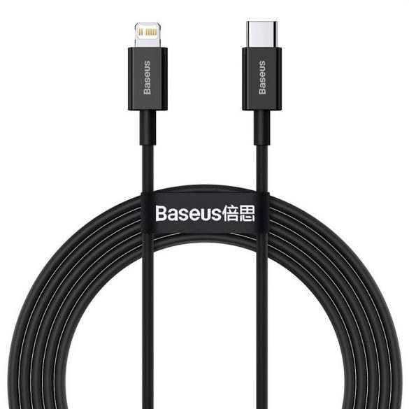 Baseus Superior USB-C - Lightning kábel, 20 W, PD, 2 m (fekete)