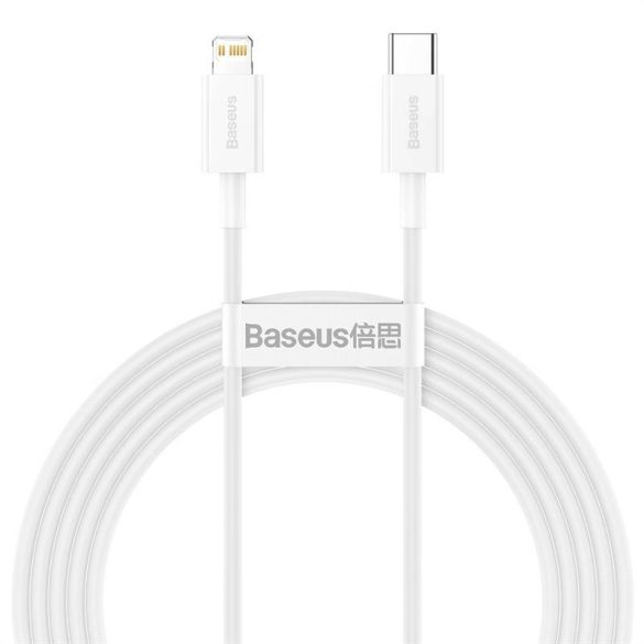 USB-C kábel a Lightning Baseus Superior sorozathoz, 20 W, PD, 2 m (fehér)