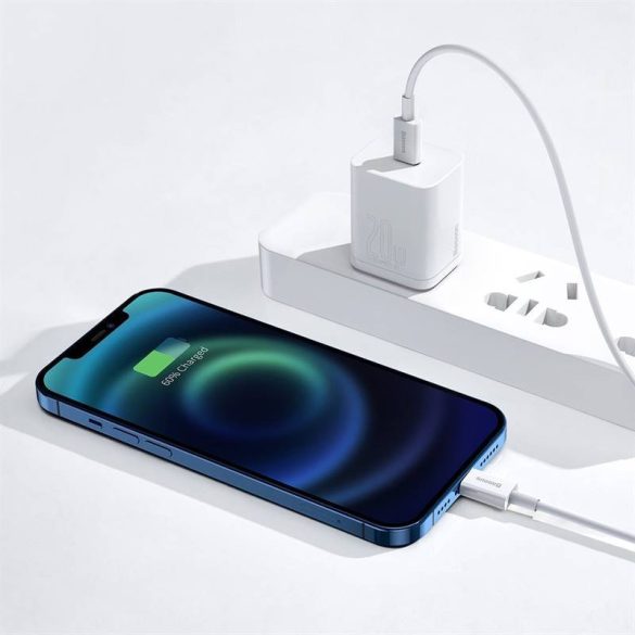 USB-C kábel a Lightning Baseus Superior sorozathoz, 20 W, PD, 2 m (fehér)