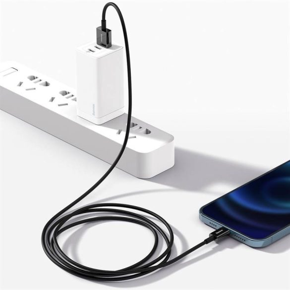 USB-kábel a Lightning Baseus Superior sorozathoz, 2,4A, 1 m (fekete)