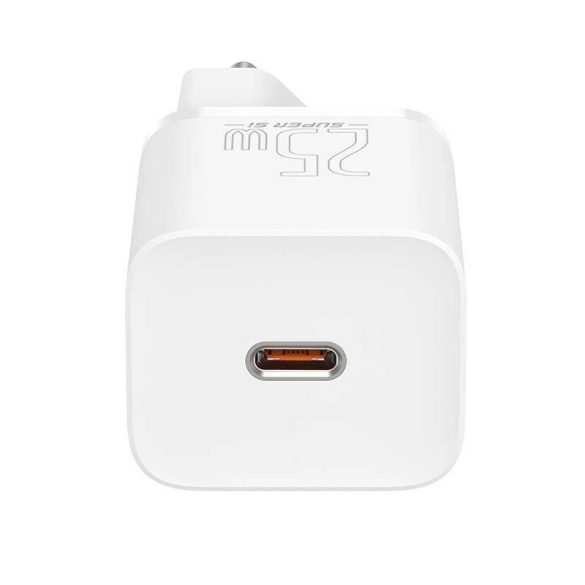 Baseus Super Si gyorstöltő 1C 25W adapter USB-C-USB-C 1 m-es kábellel (fehér)