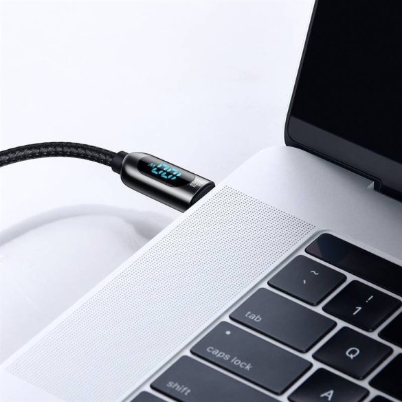 USB-C – USB-C Baseus kijelzőkábel, tápellátás, 100 W, 1 m (fekete)