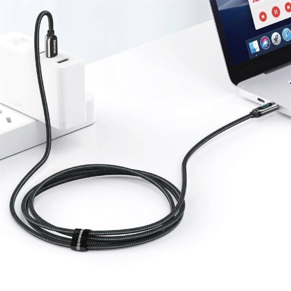 USB-C – USB-C Baseus kijelzőkábel, 100 W, 2 m (fekete)