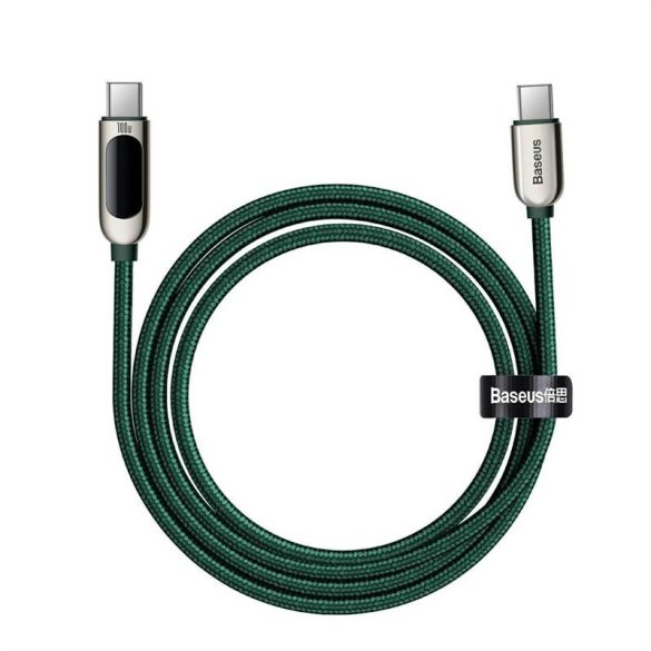 USB-C – USB-C Baseus kijelzőkábel, 100 W, 2 m (zöld)