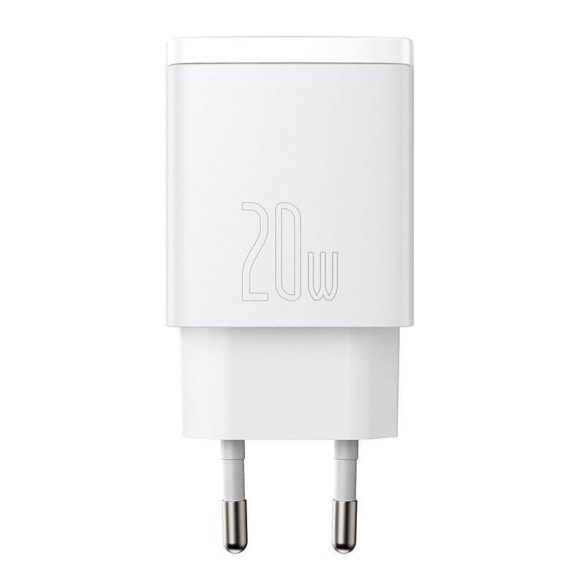 Baseus kompakt gyorstöltő, USB, USB-C, 20 W (fehér)