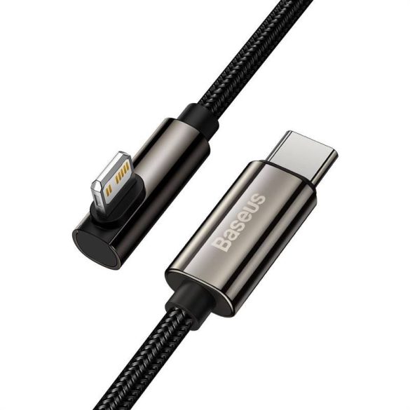 Baseus Legend Series USB-C és Lightning derékszögű kábel, PD, 20 W, 1 m (fekete)