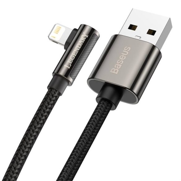 Baseus Legend Series Lightning derékszögű USB-kábel, 2,4 A, 2 m (fekete)