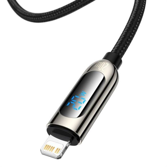 USB-C-Lightning Baseus kijelzőkábel, PD, 20 W, 1 m (fekete)