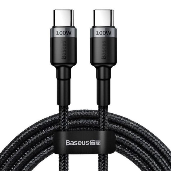 Baseus Cafule USB-C-USB-C kábel, QC 3.0, PD 2.0, 100 W, 5A, 2 m (szürke-fekete)