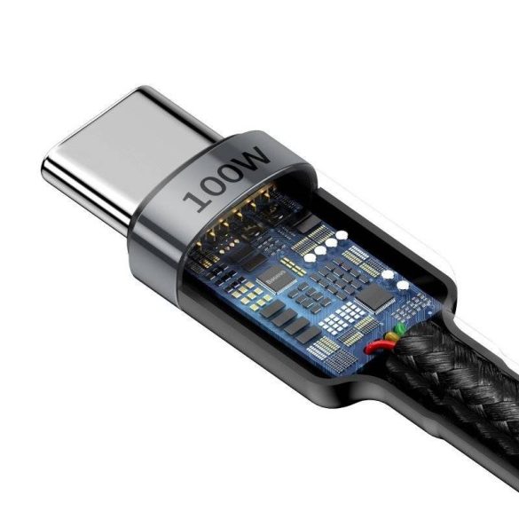 Baseus Cafule USB-C-USB-C kábel, QC 3.0, PD 2.0, 100 W, 5A, 2 m (szürke-fekete)