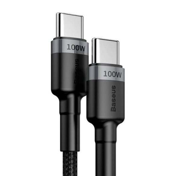 Baseus Cafule USB-C-USB-C kábel, QC 3.0, PD 2.0, 100 W, 5A, 2 m (szürke-fekete)